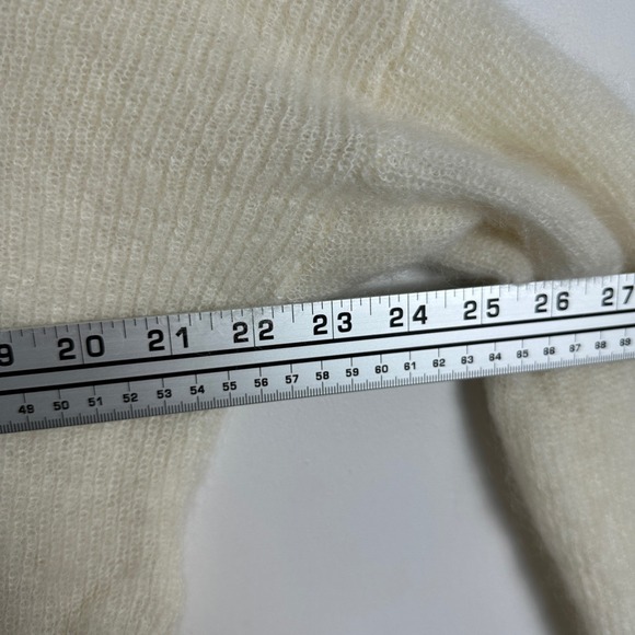 Sezane Gaspard Kid Mohair Alpaca Reversible Knit Sweater Ecru Cream Size Large - Picture 14 of 16